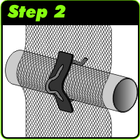 Gripz Step 2 - Stike the scaffolding with the driver to attach the clip