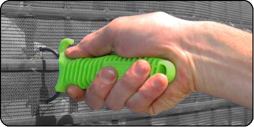 KwikAz securing screening to scaffolding
