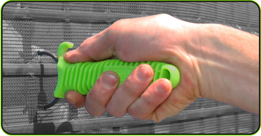 KwikAz securing screening to scaffolding