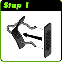 Gripz Step 1 - Slide the rubber strap onto the clip
