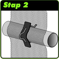 Gripz Step 2 - Stike the scaffolding with the driver to attach the clip