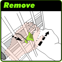 Remove Step 1 - Use driver hook to lever clip off. Use free hand to catch clip